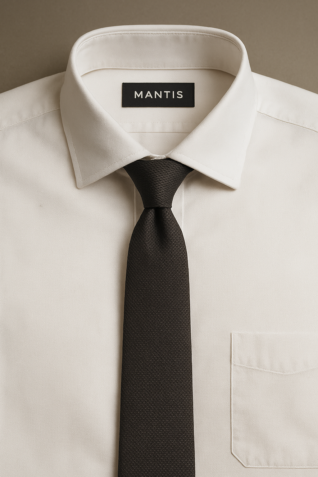 Camisa blanca con corbata negra